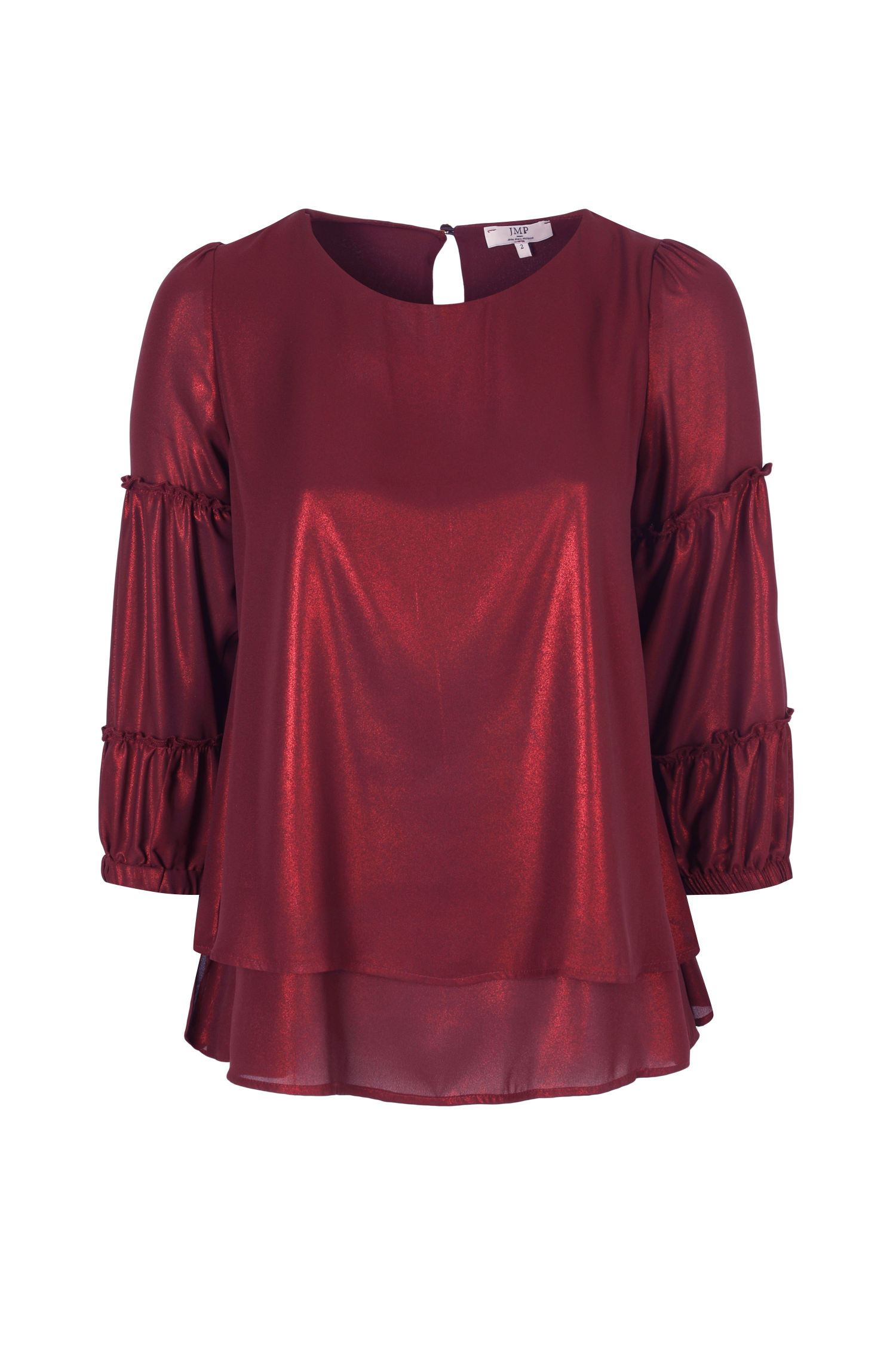 A-line blouse with sequin effect overlay