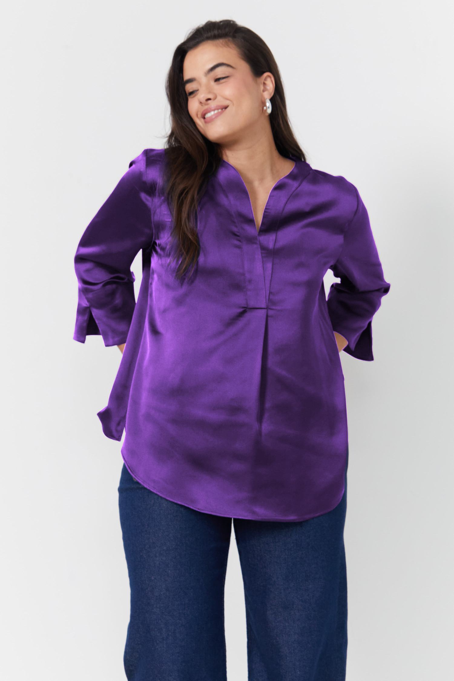 Plain satin blouse