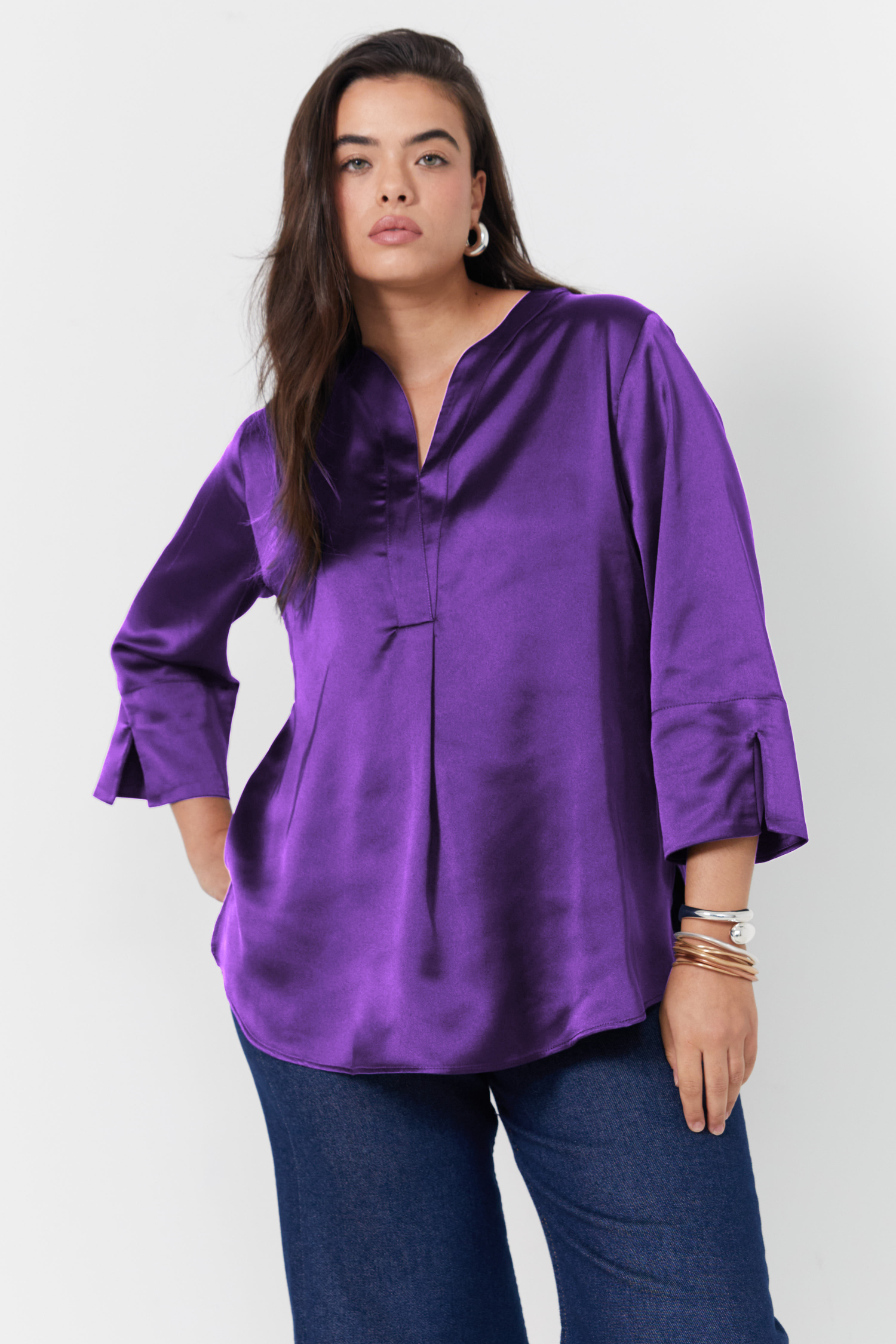 Plain satin blouse