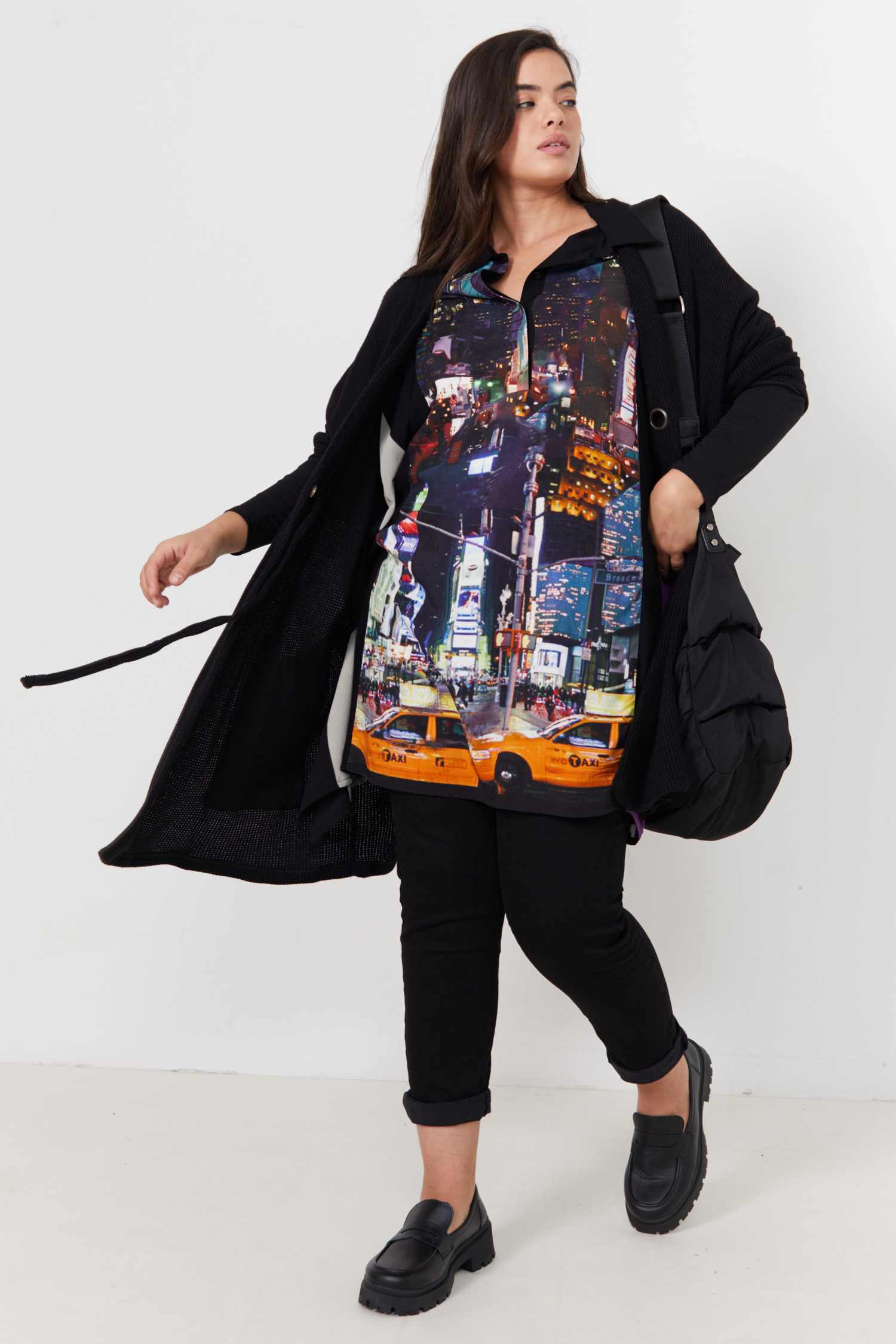 Tunique longue oversize  avec un dessin placé