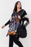 Long tunic with a placed design