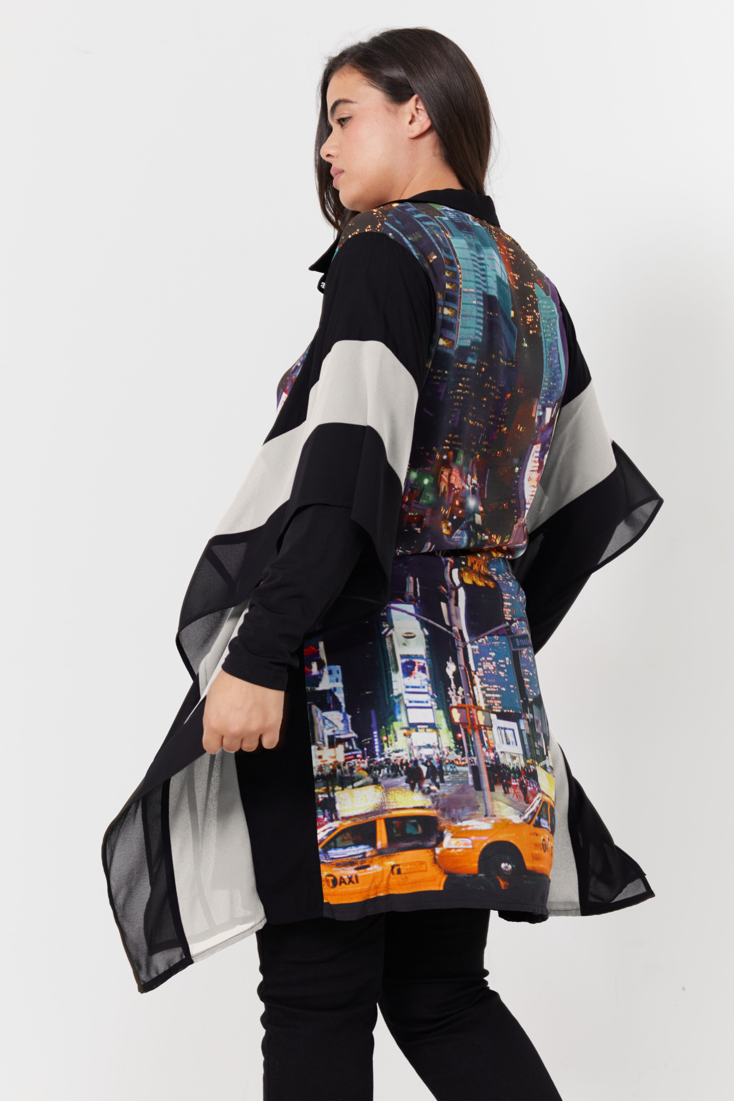 Tunique longue oversize  avec un dessin placé