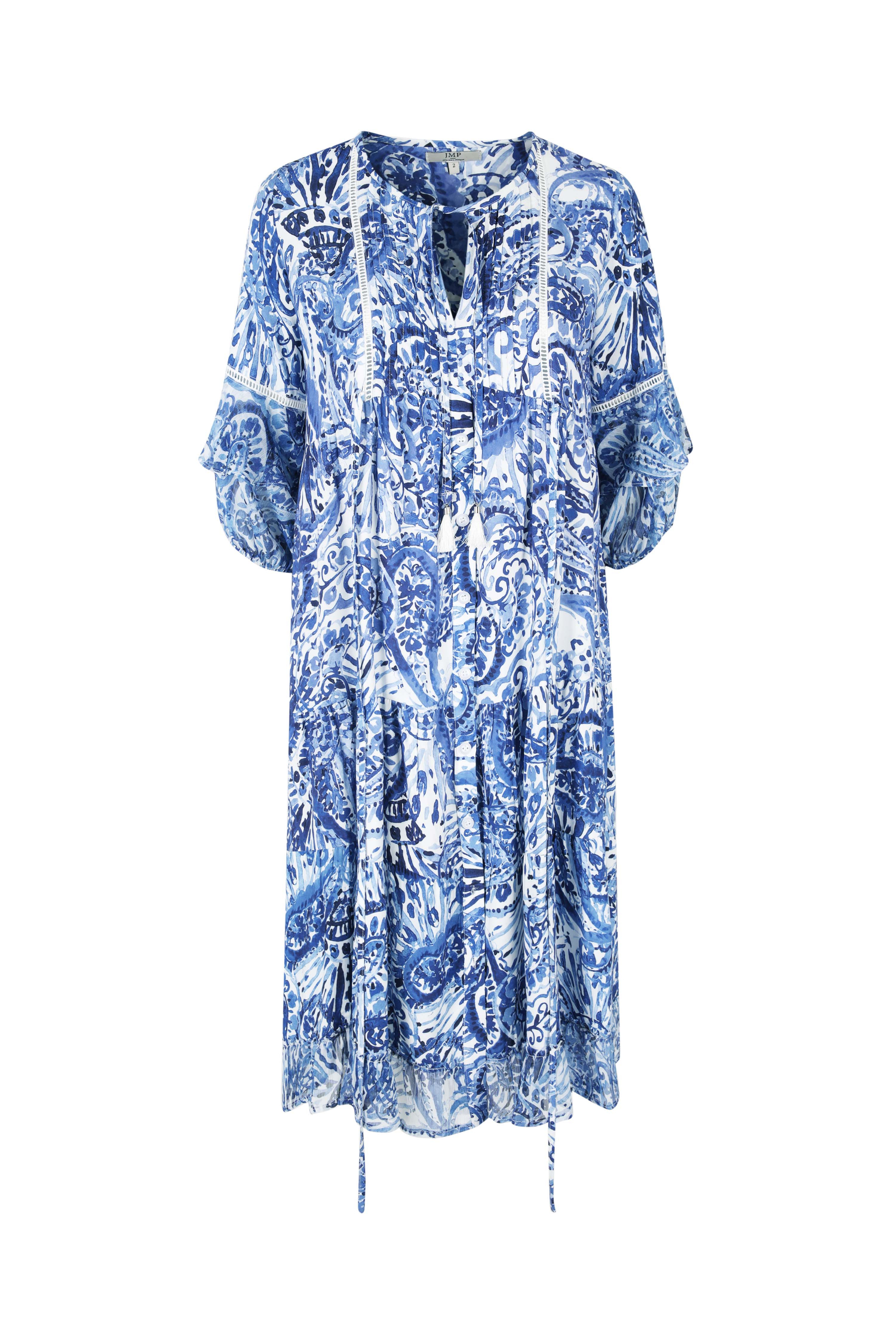 Printed dress with plaston