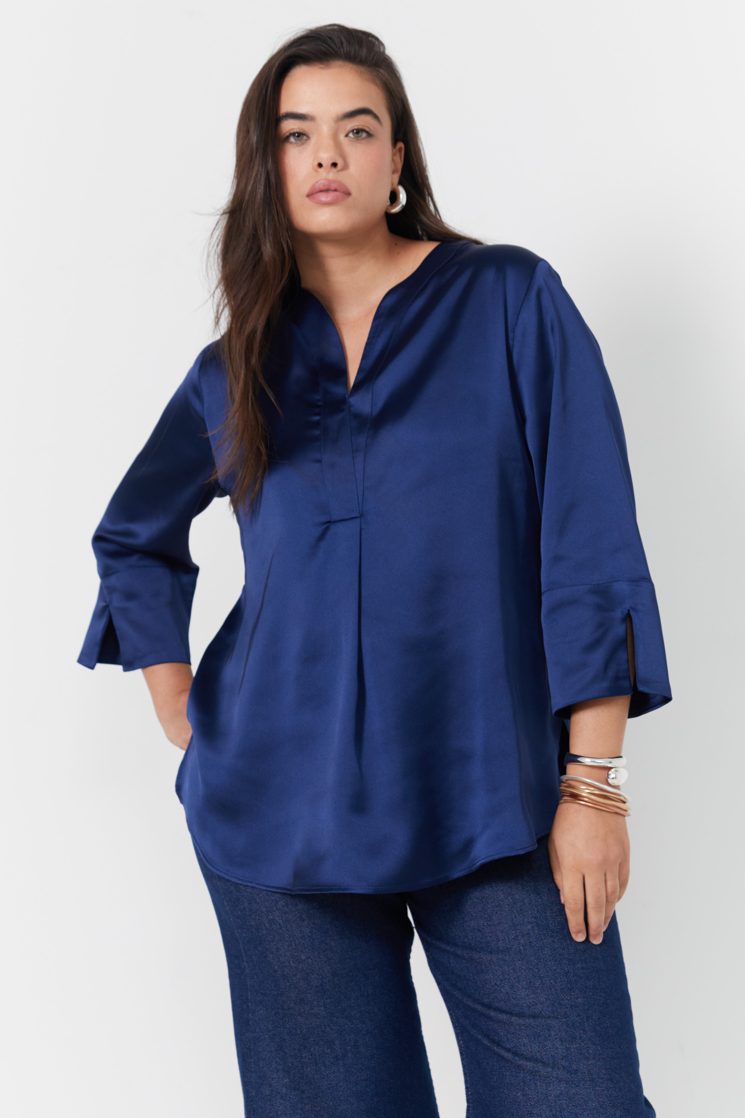 Plain satin blouse