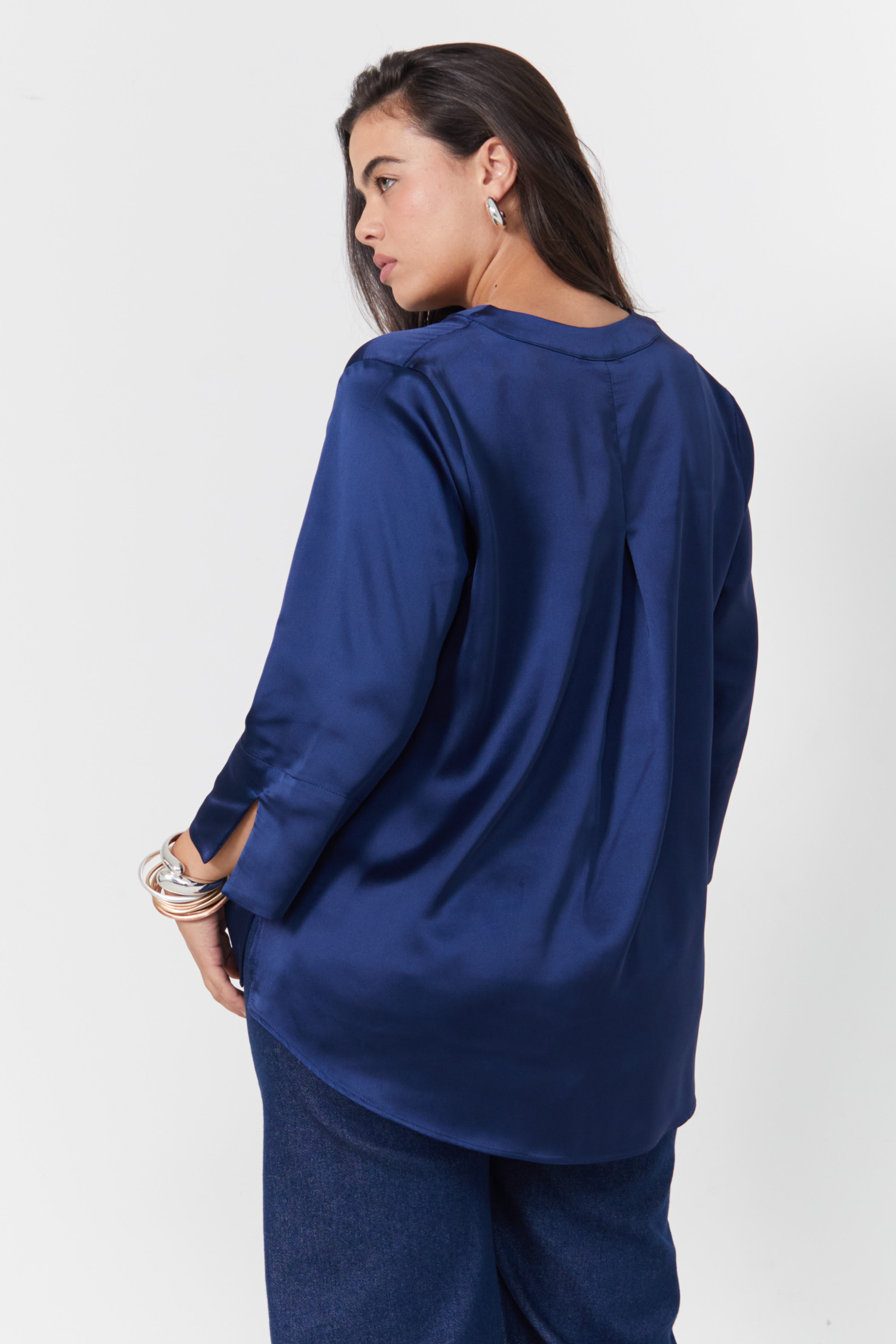 Plain satin blouse