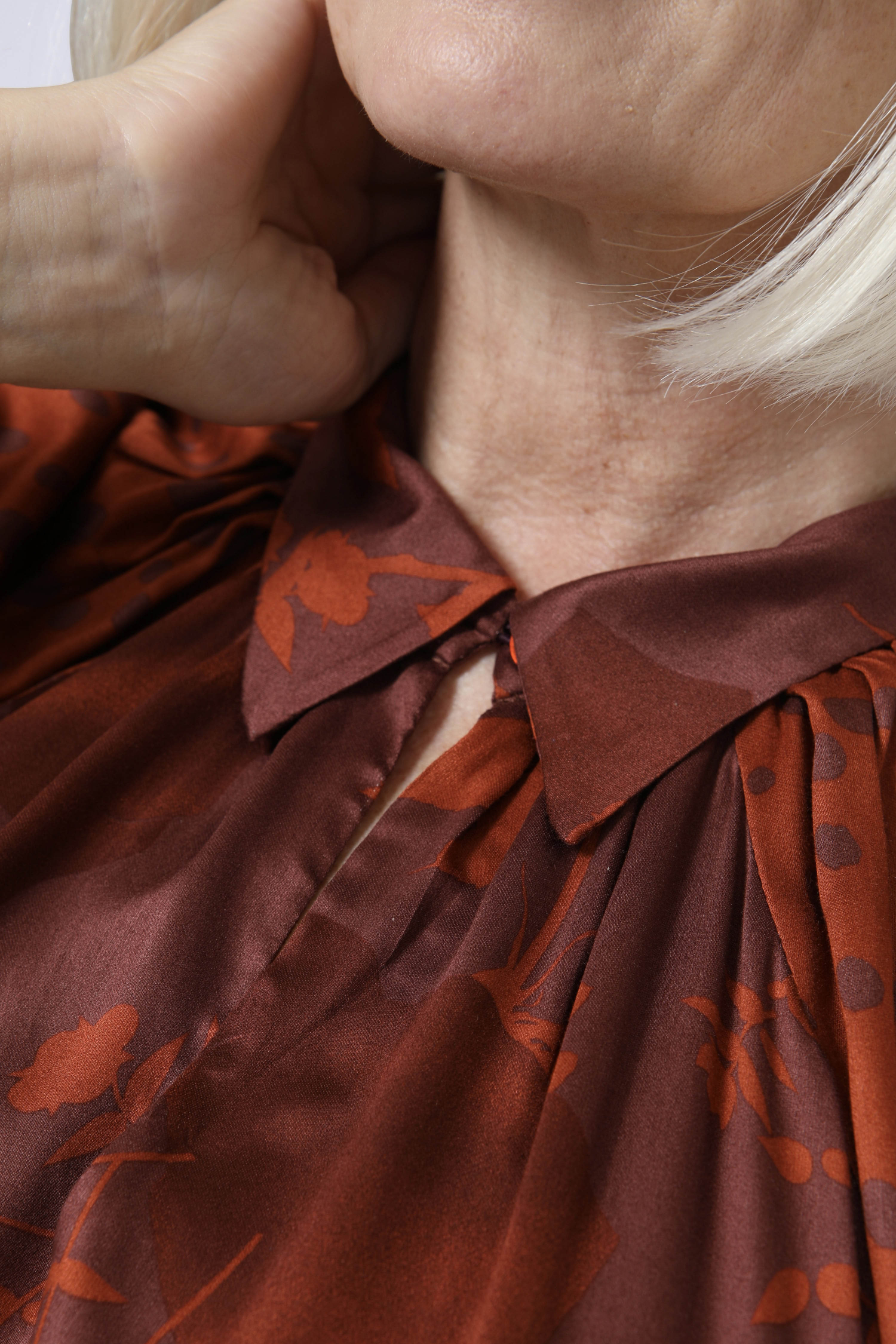 Floral and polka dot print blouse