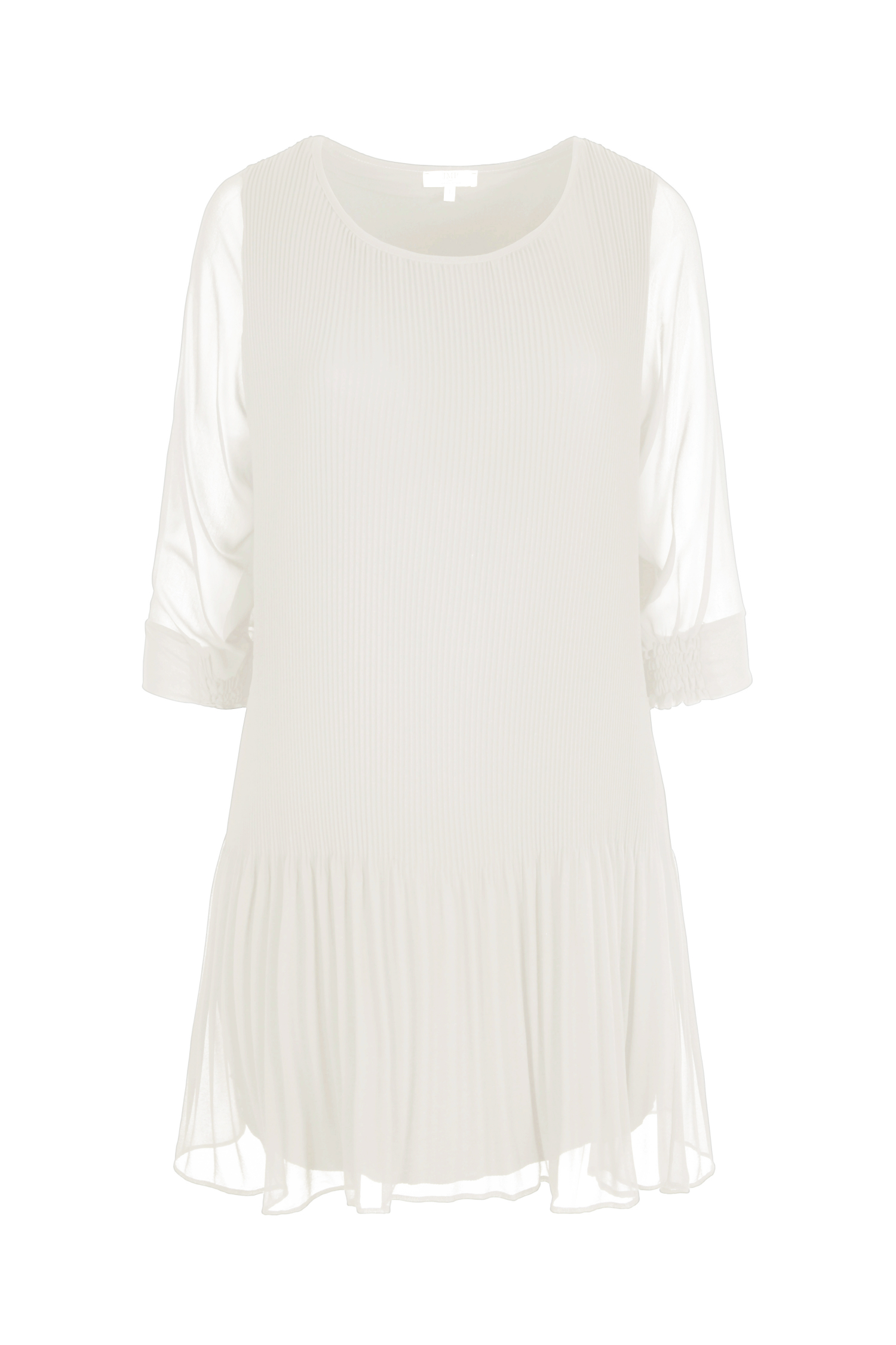 Pleated dress in lined voile