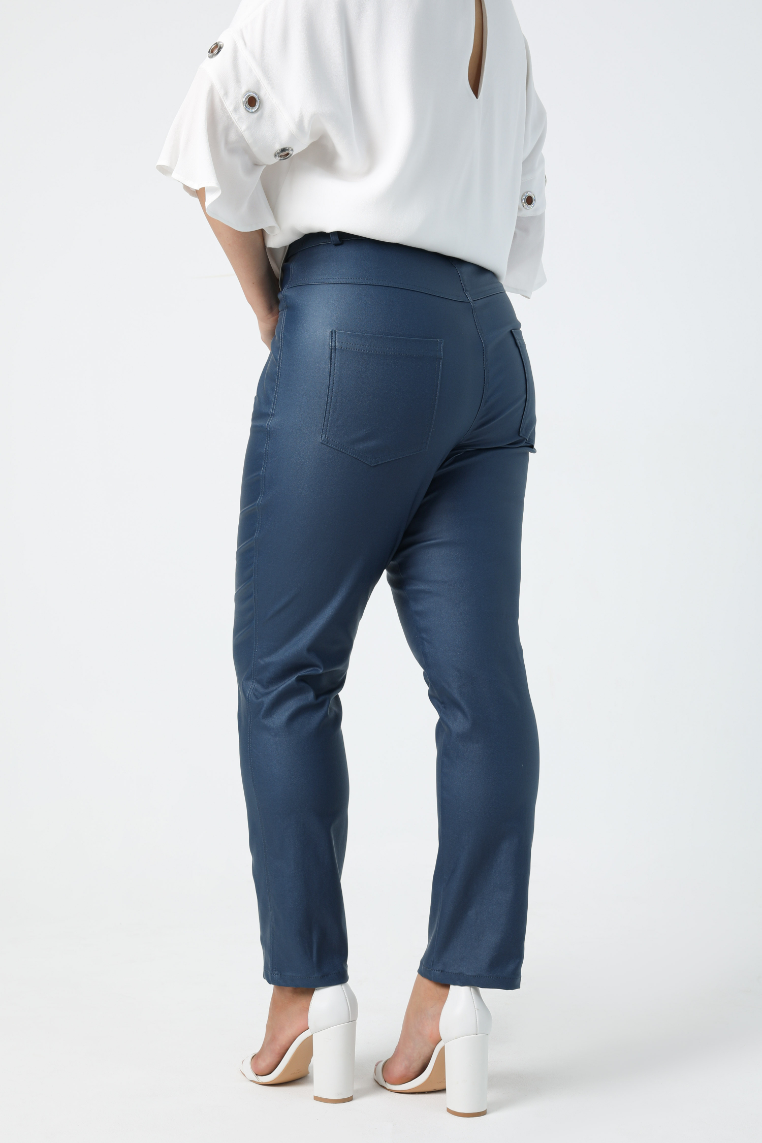 5-pocket oiled trousers