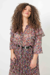 Printed voile blouse with voile top in eco-responsible fabric