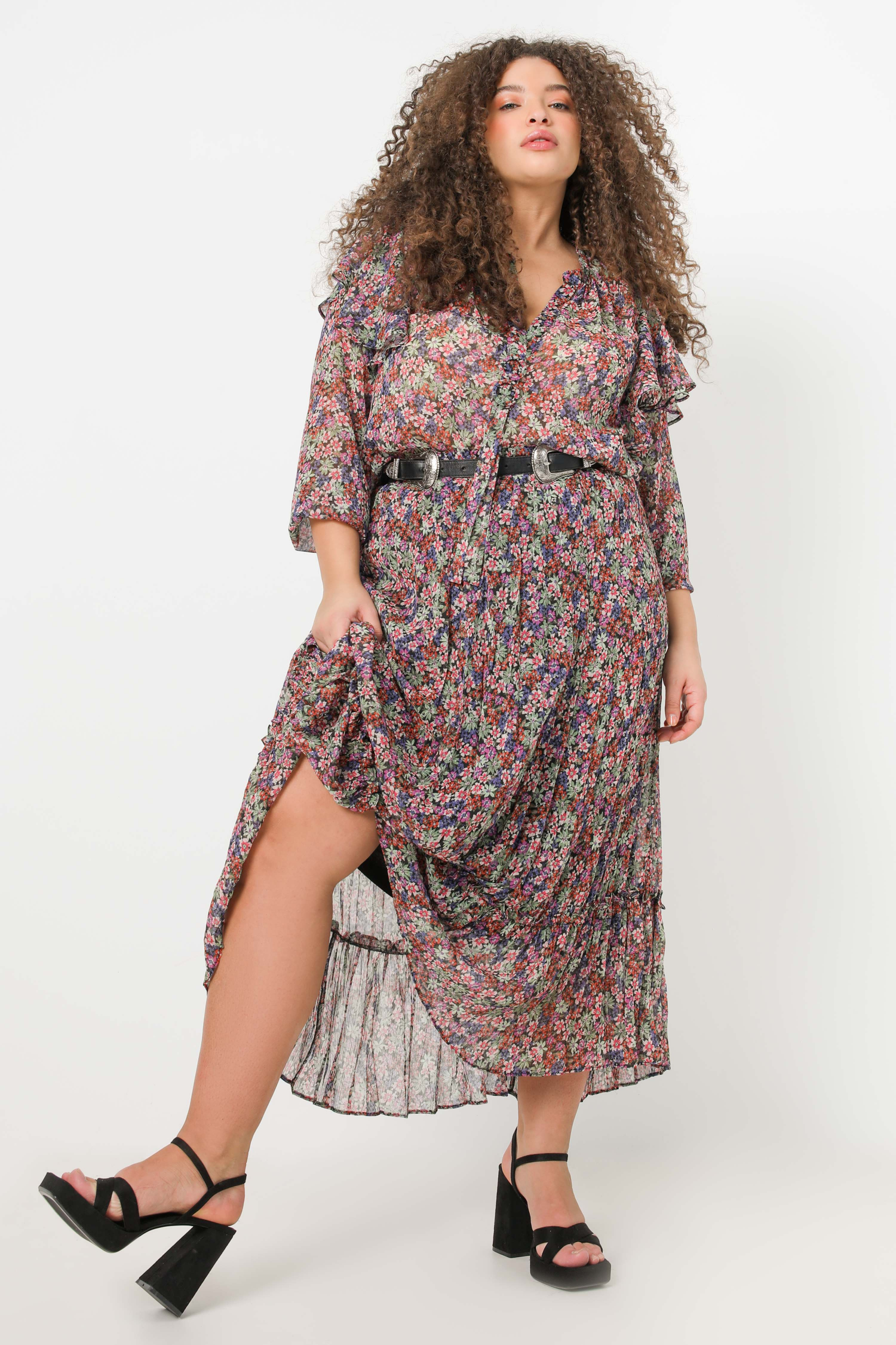 Blouse en voile imprimée avec top en voile tissu éco-responsable