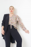 Blouse en voile imprimée avec top en voile tissu éco-responsable