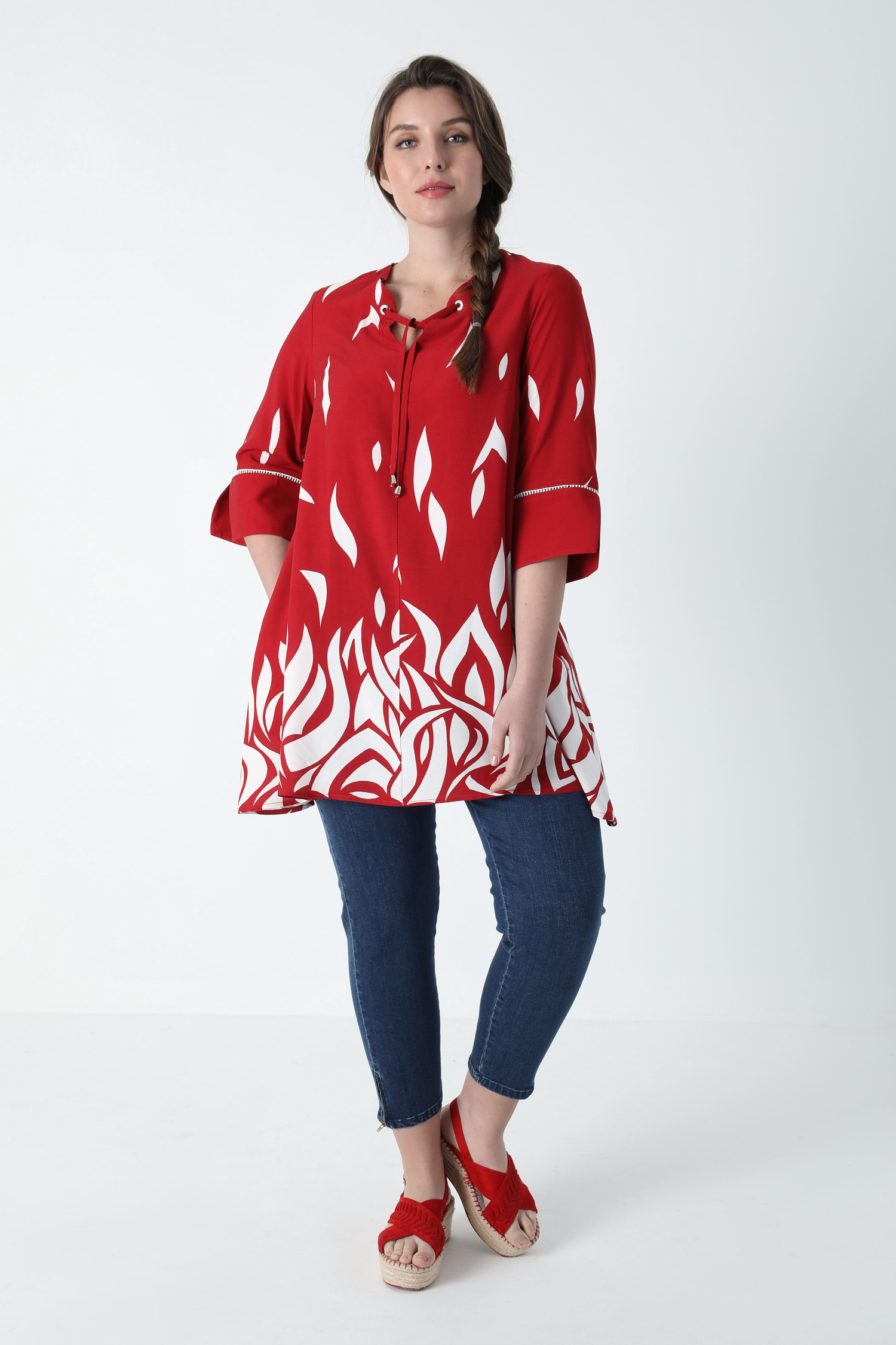 Printed viscose tunic