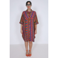Chemise longue en imprimé effet rayure