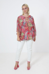 Printed blouse with butterfly sleeves