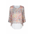 Printed voile layered blouse