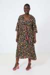 Bohemian long dress in printed viscose