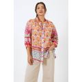 Printed cotton voile shirt with basic pattern