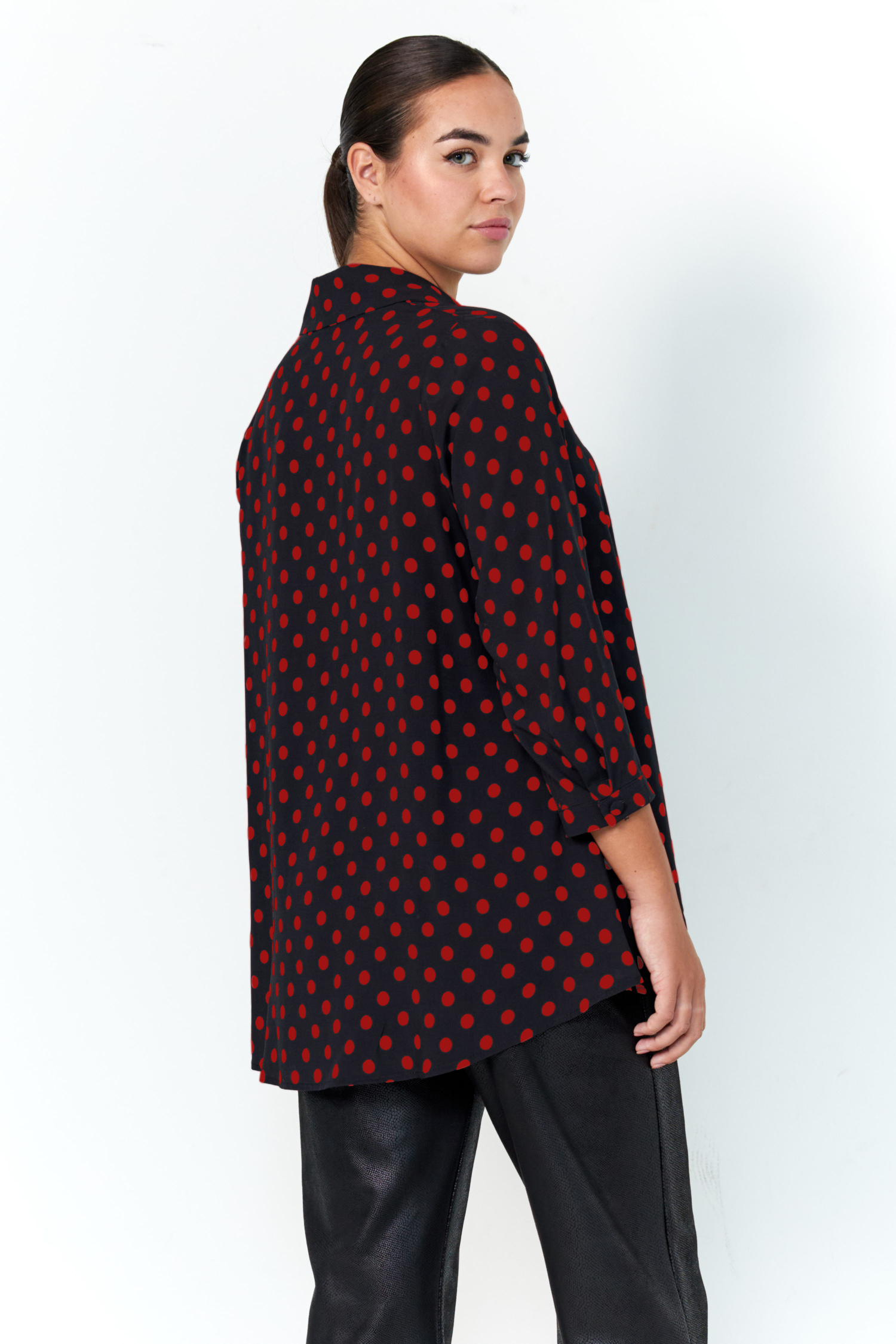polka dot print trapeze shirt