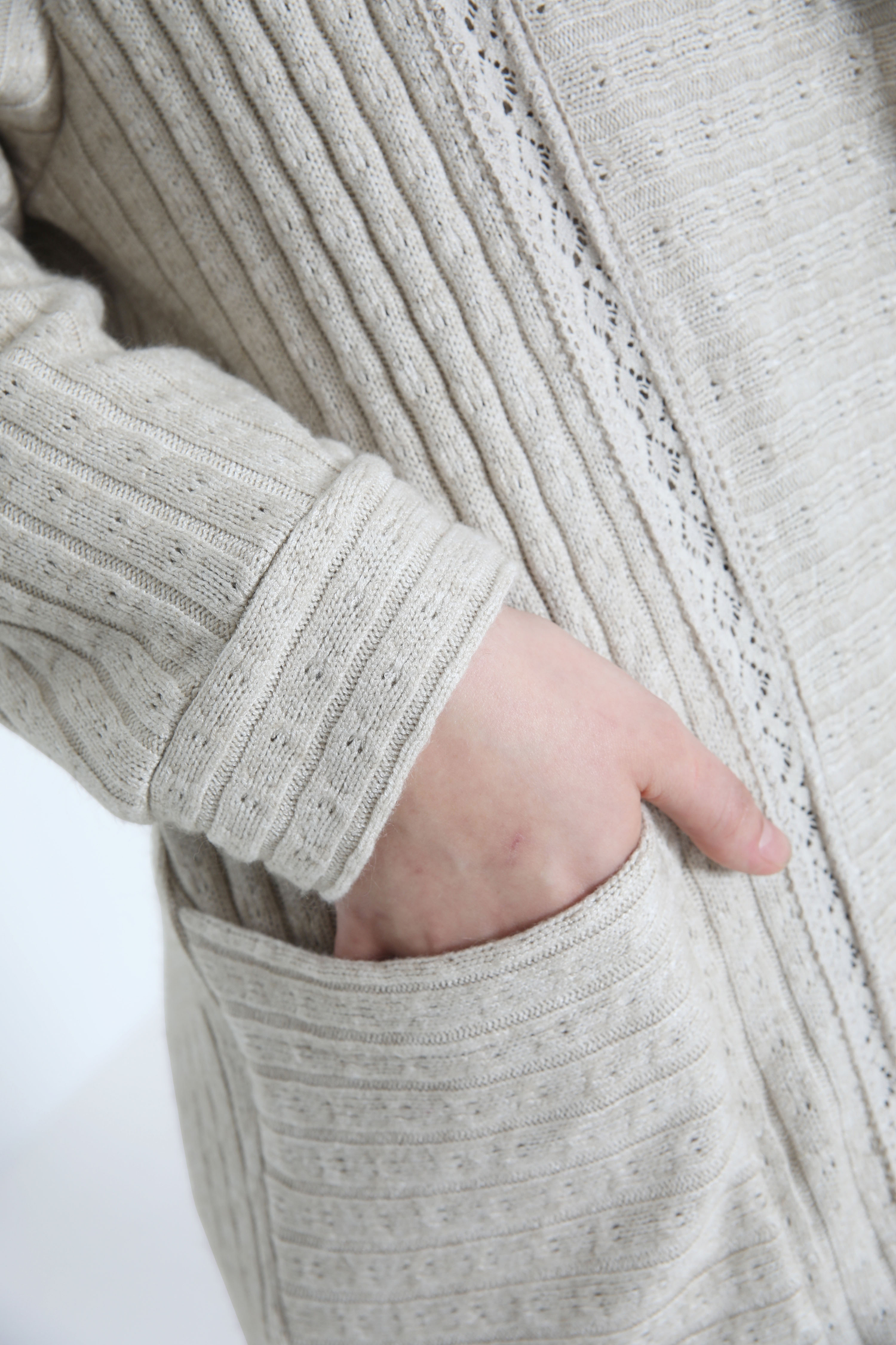 6/2 cable knit cardigan with hood