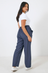 Plain elasticated straight pants 