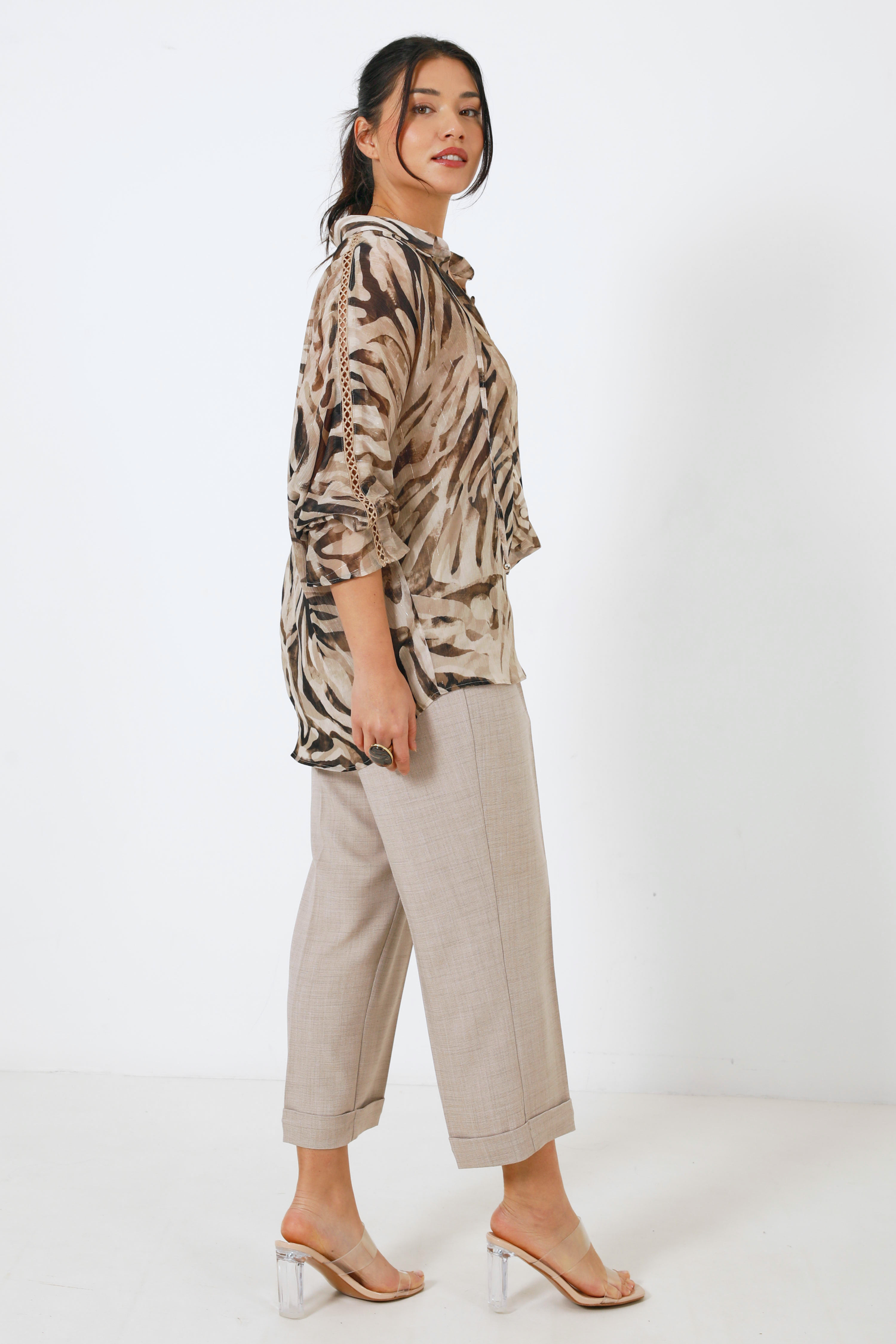 Zebra print voile shirt