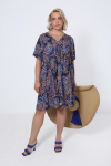 Robe mi-longue en fibranne imprimée