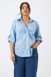 Plain shirt in soft cotton poplin