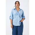 Plain shirt in soft cotton poplin