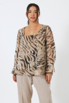 Zebra print voile blouse in overlay