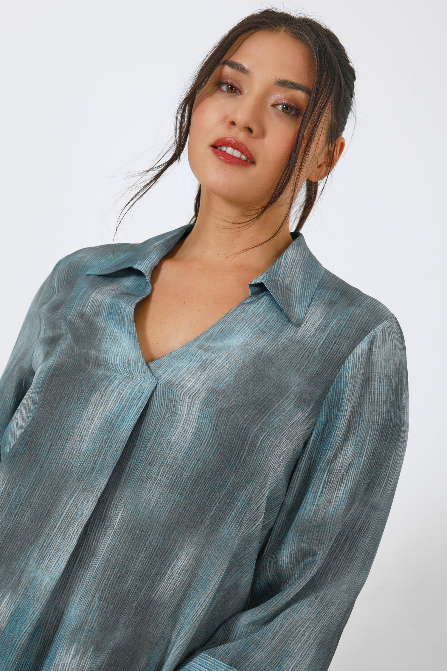 Striped print blouse