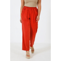 Straight-fit, elasticated, plain tailored trousers 