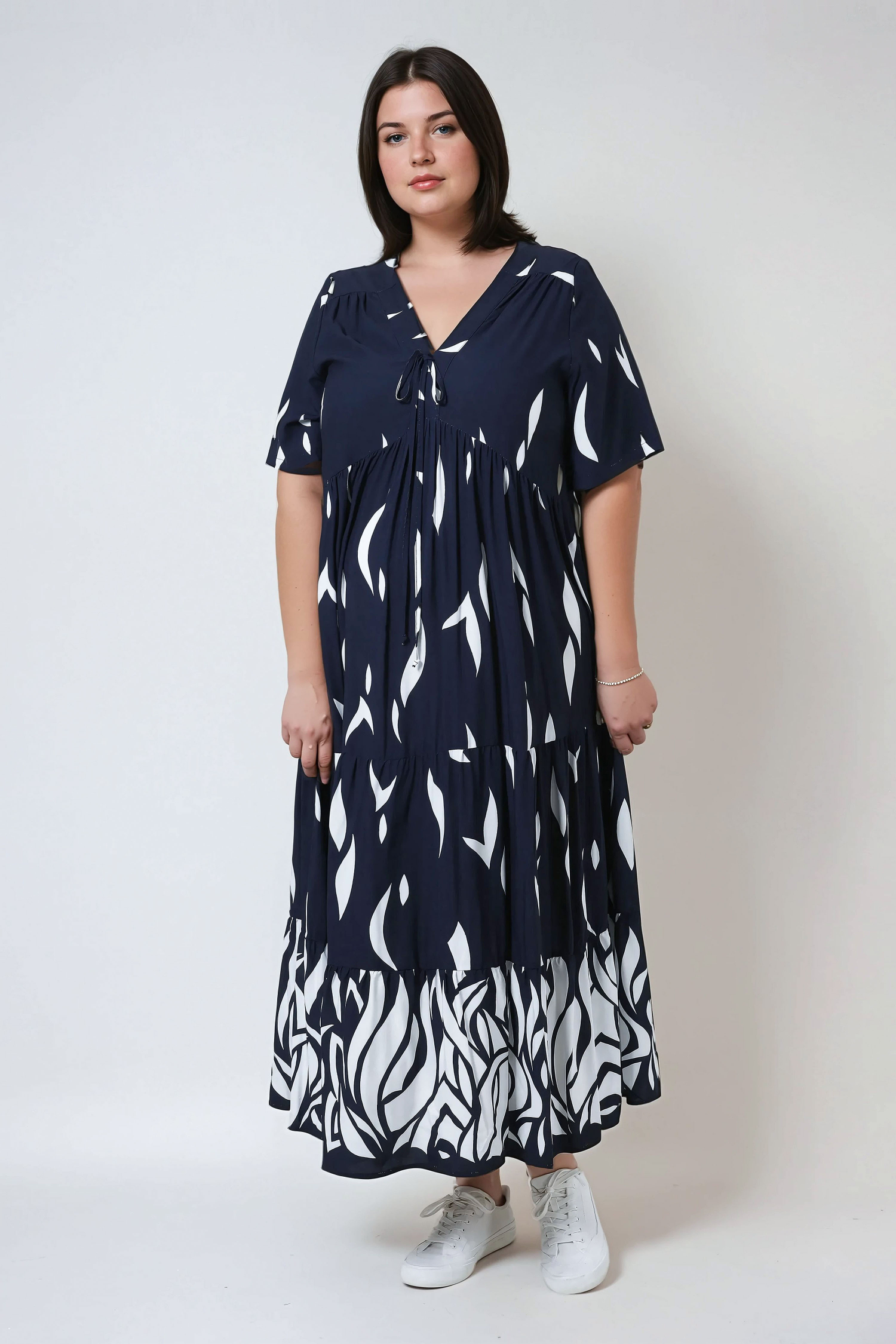 Robe longue en imprimé à base