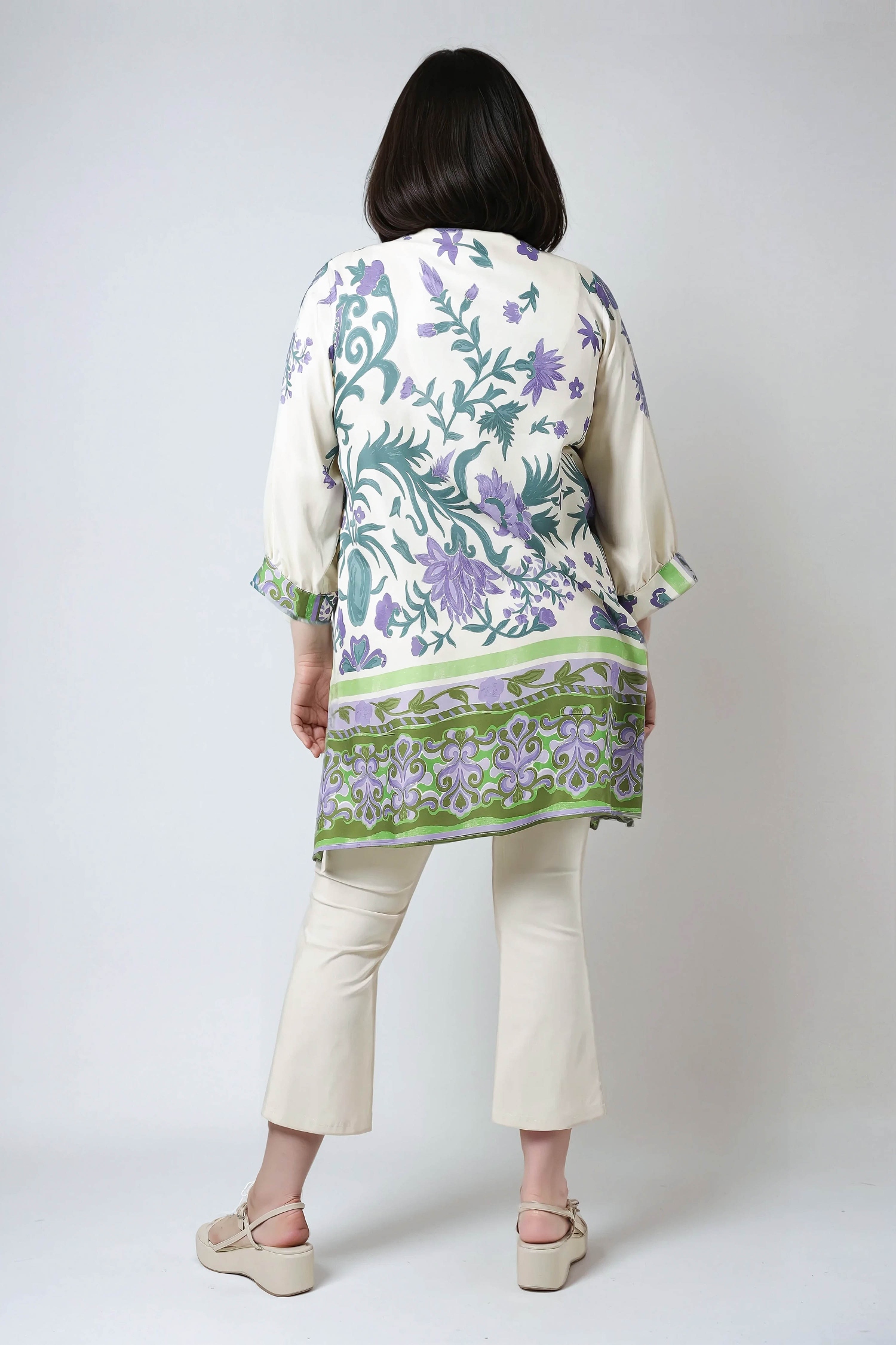 Floral pattern printed tunic with a base