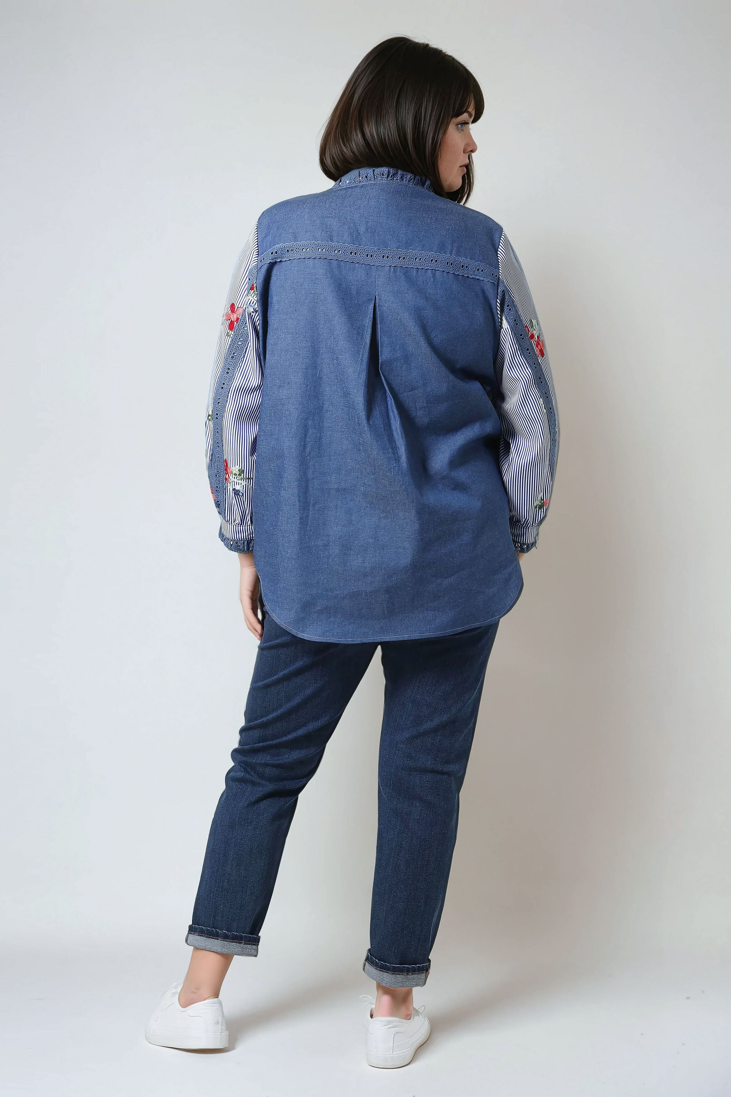 Chemise en coton avec manches imprimées
