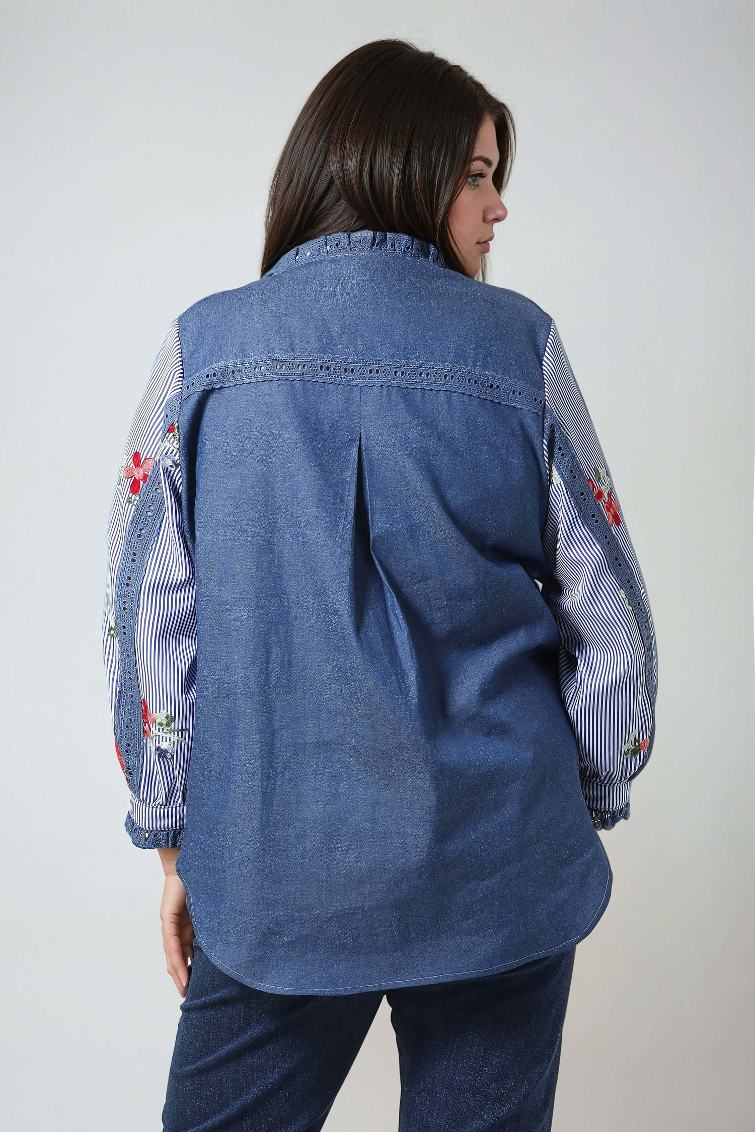 Chemise en coton avec manches imprimées