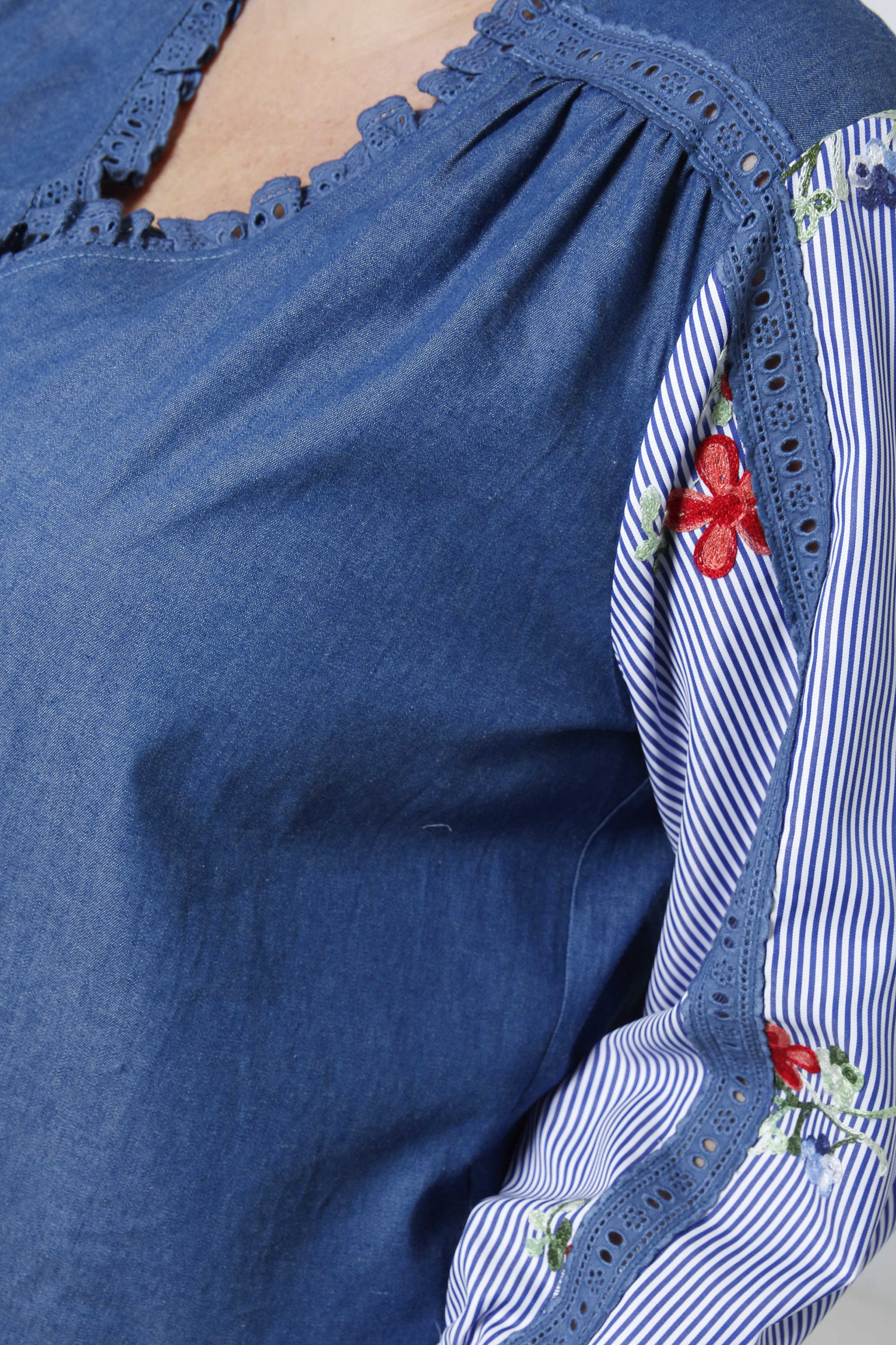 Chemise en coton avec manches imprimées