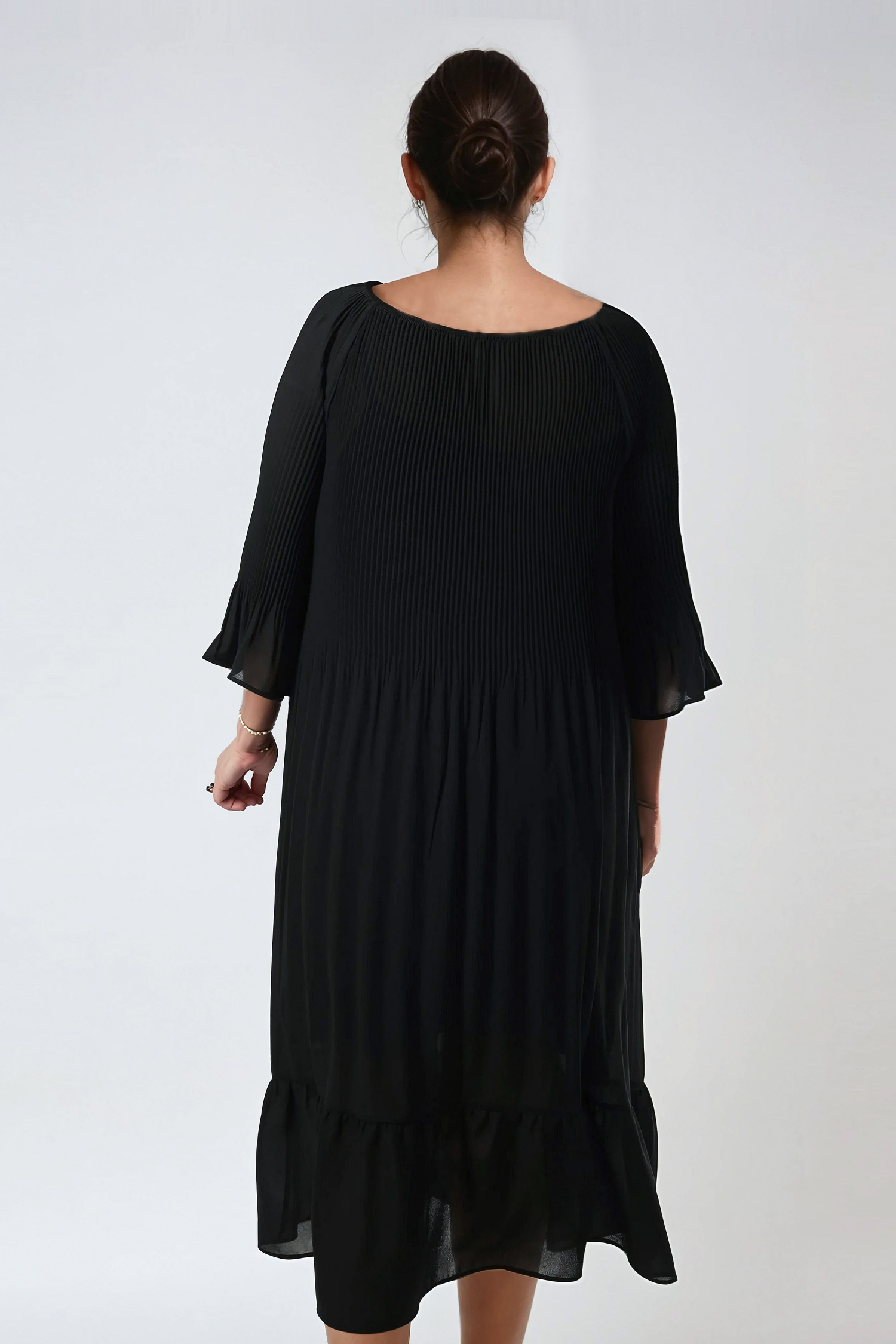 robe plissée en voile uni