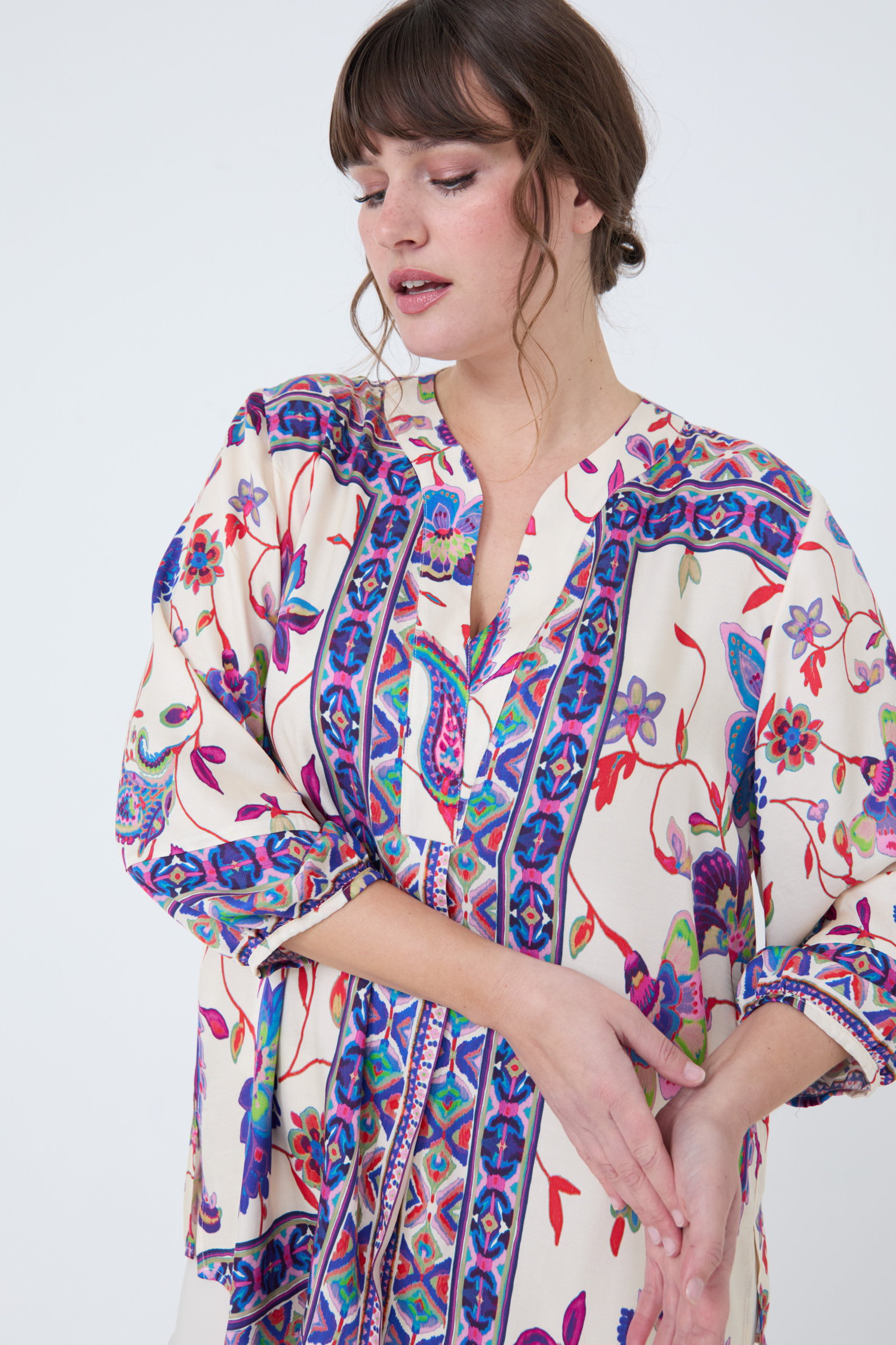 Blouse en imprimé avec effet de base.
