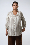 Embroidered viscose linen shirt