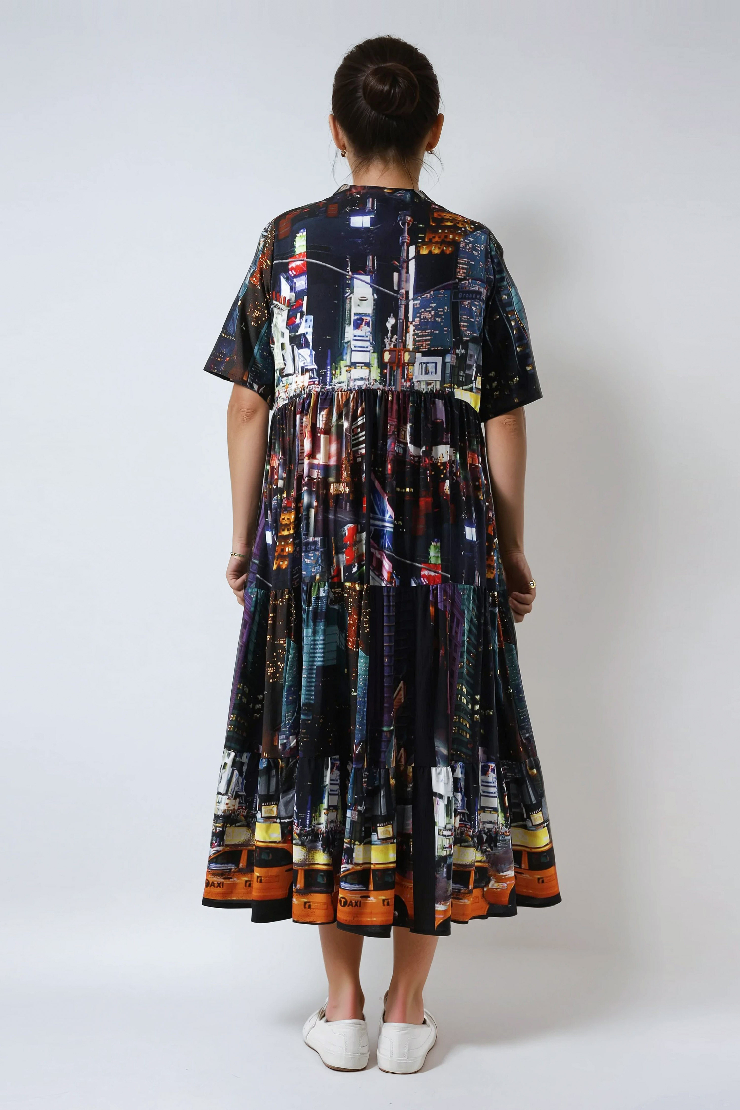 Robe longue en fibranne imprimée
