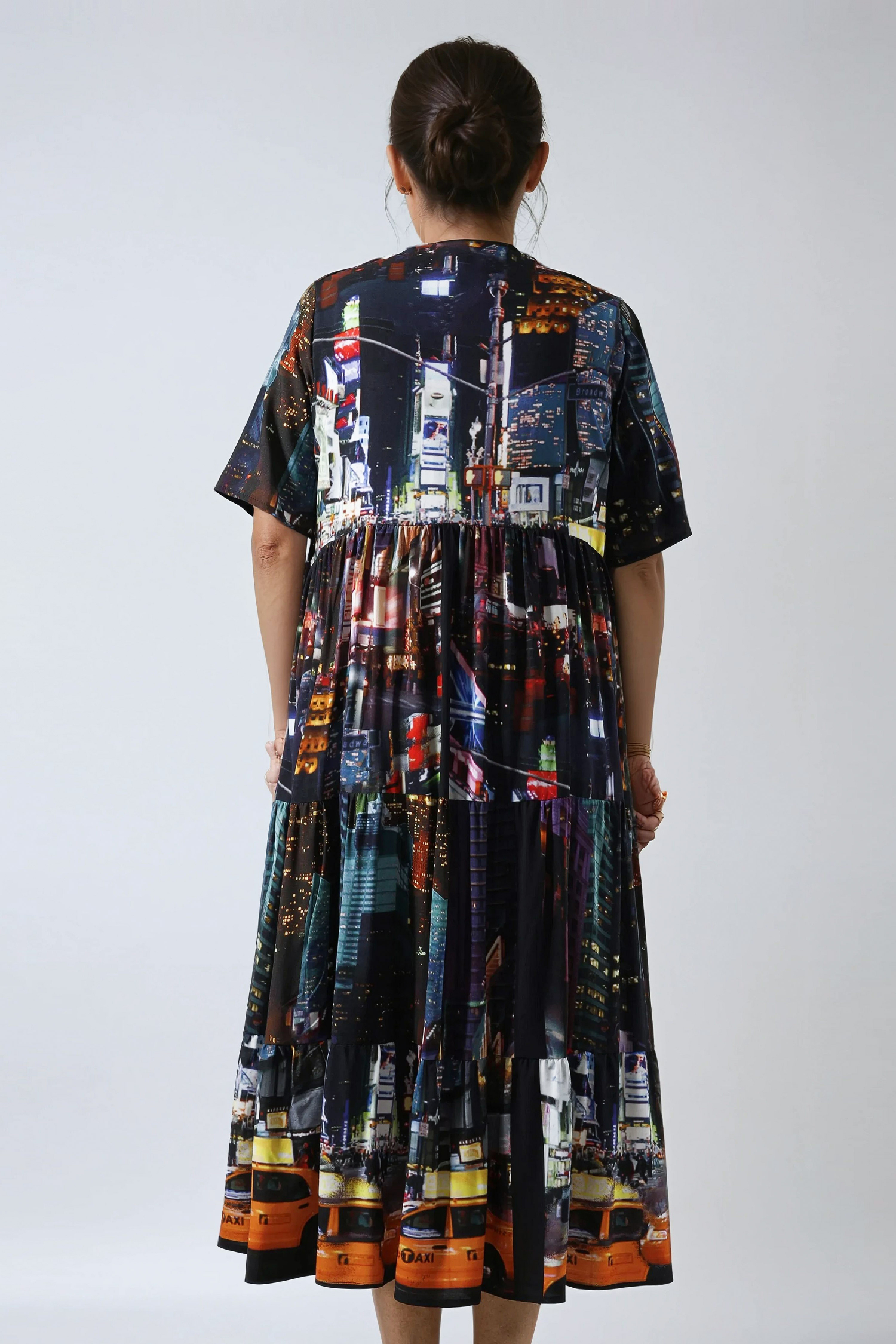 Robe longue en fibranne imprimée