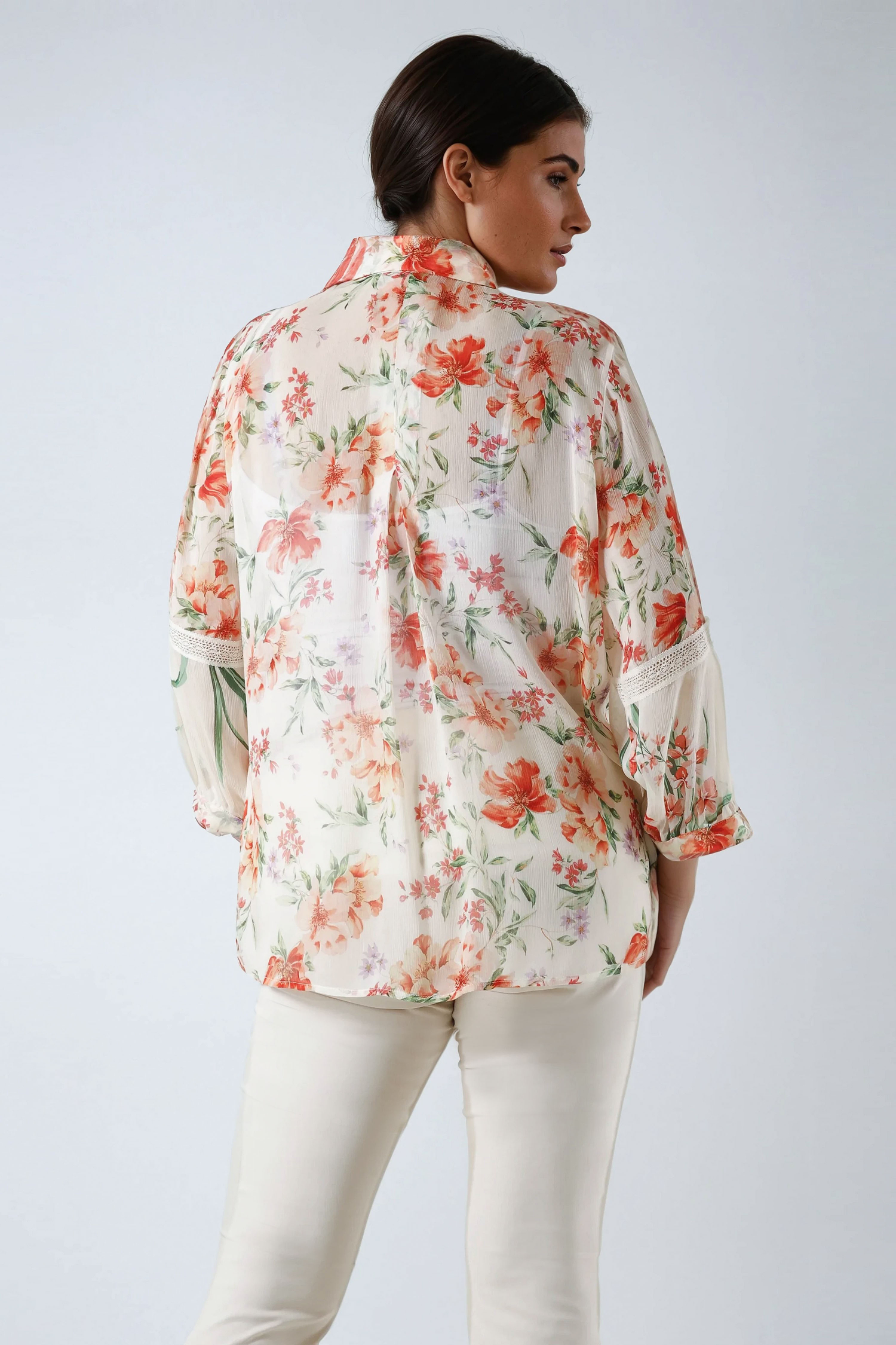 Chemise en mousseline de viscose imprimé et son top