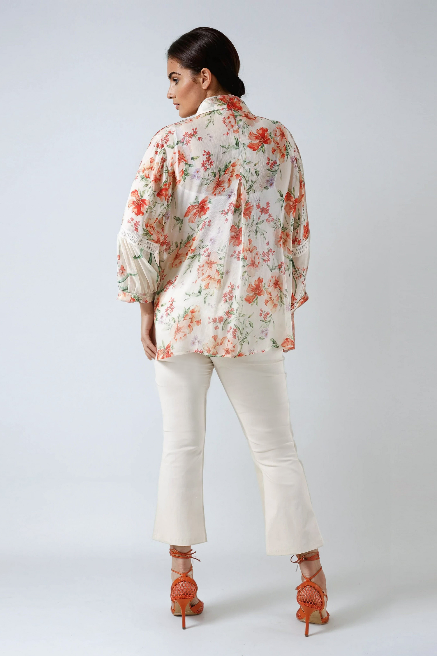 Chemise en mousseline de viscose imprimé et son top