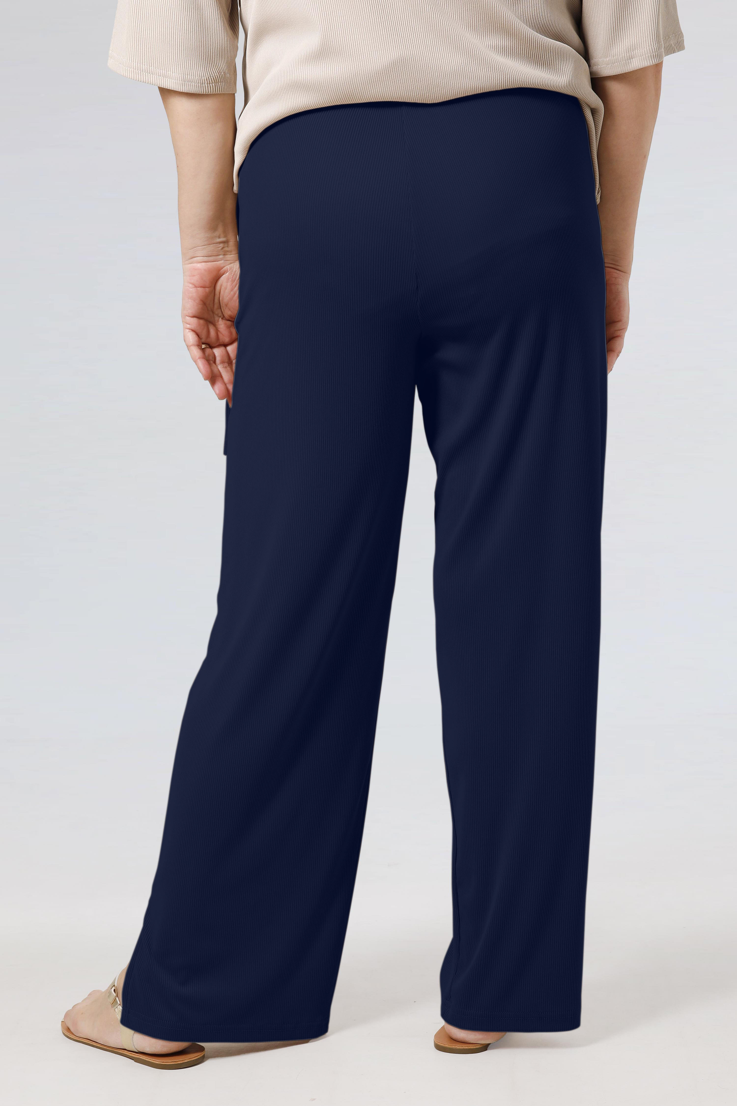 Plain ribbed pants