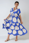Robe longue en fibranne imprimée