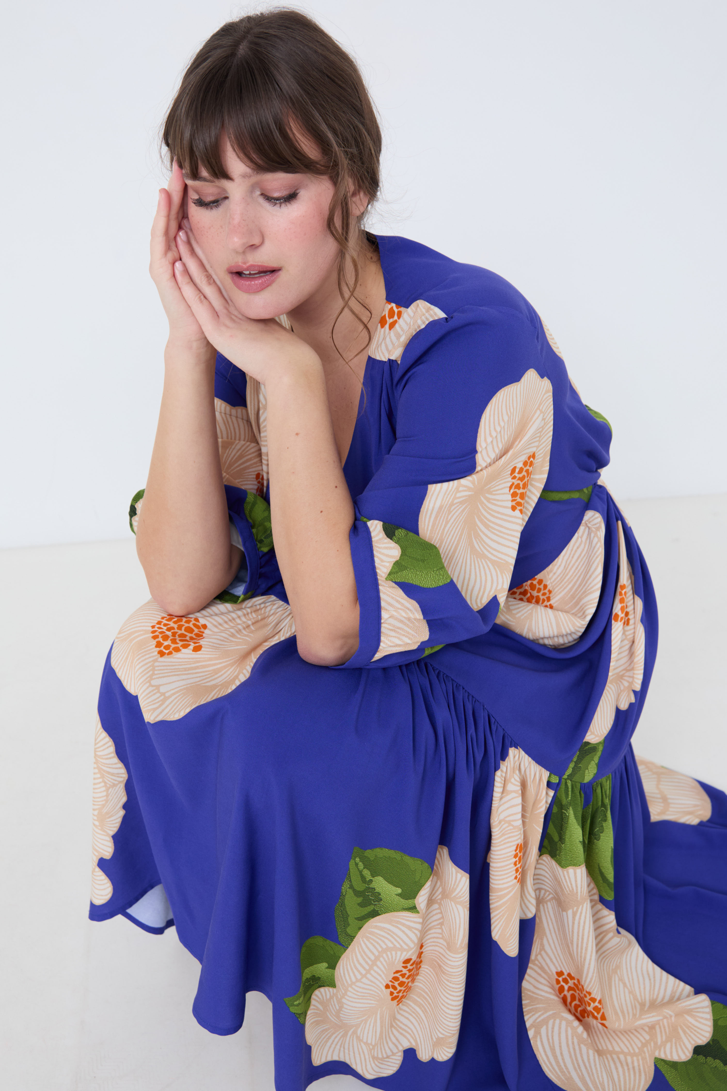 Robe longue en motif floral 