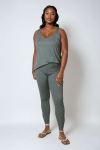 Legging en maille unie avec rangée de boutons