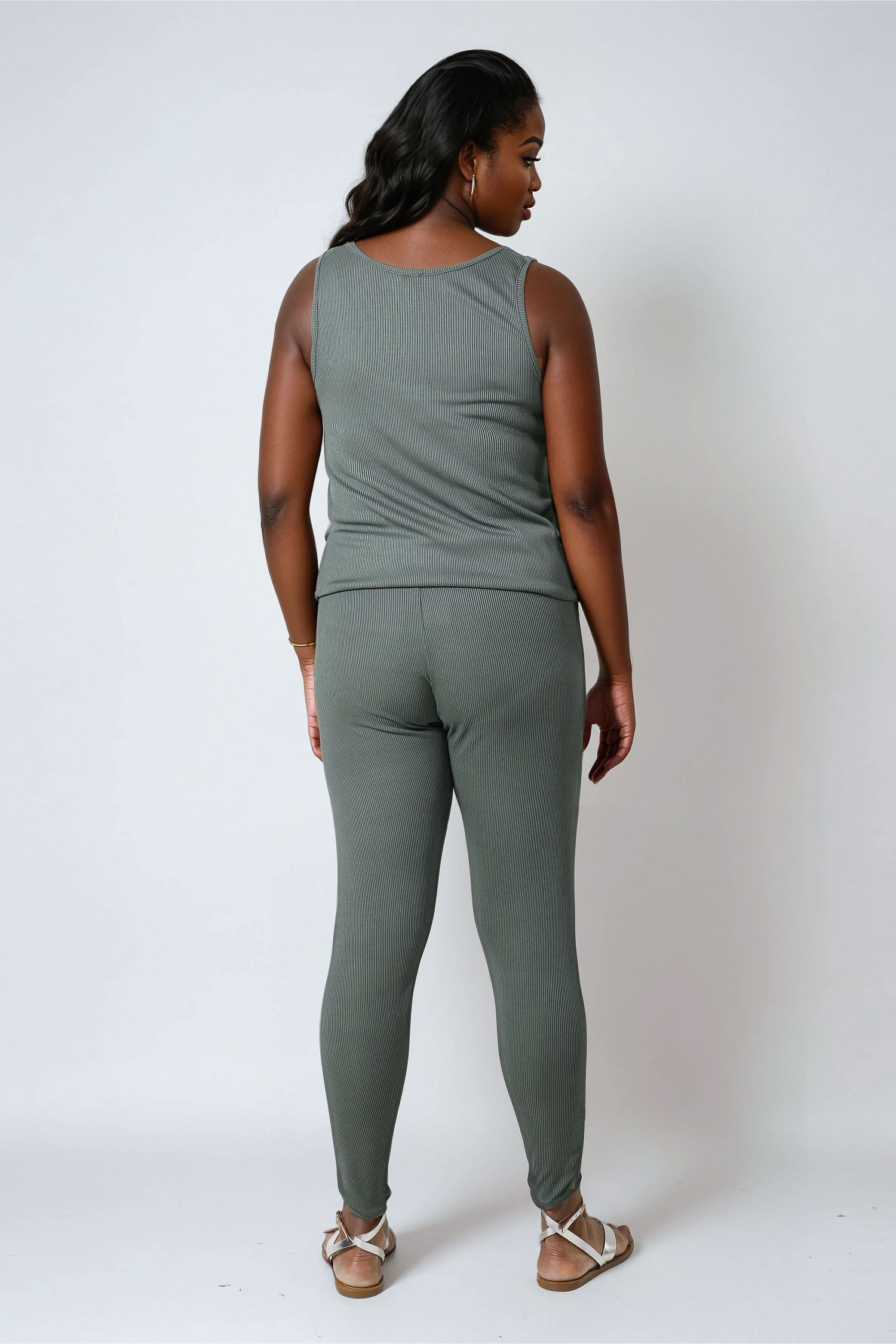 Legging en maille unie avec rangée de boutons