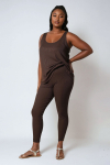 Plain knit leggings with row of buttons