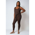 Plain knit leggings with row of buttons